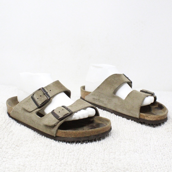 Birkenstock Other - Birkenstock Tan Suede Arizona Slide Sandals Size 8